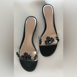 Zara Germany • genuine leather black sandals size: 38